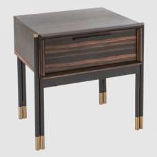 Balta Wooden Bedside Cabinet With 1 Drawer In Ebony - UK