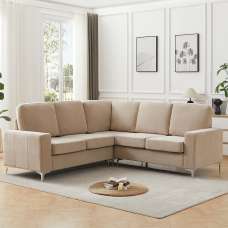 Baltic Fabric Corner Sofa In Stone - UK