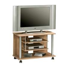 Bangor Wooden TV Stand With 2 Shelves In Sonoma Oak - UK