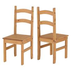 Baraboo Oak Wooden Dining Chairs In Pair - UK