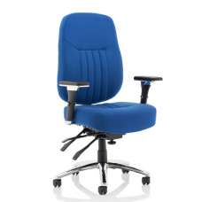 Barcelona Fabric Deluxe Office Chair In Blue With Arms - UK