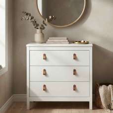 Barcila Wooden Chest Of 3 Drawers in White - UK