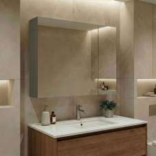 Bari Large Wooden Wall Mounted Bathroom Mirror Cabinet with 2 Doors in Green - UK