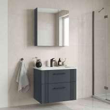 Bari Small Wooden Bathroom Furniture Set with 2 Doors 2 Drawers in Anthracite - UK