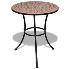 Barkla Mosaic Bistro Table In Terracotta - UK