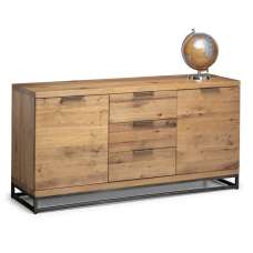 Barras Wooden Sideboard In Solid Oak With 2 Doors And 3 Drawers - UK