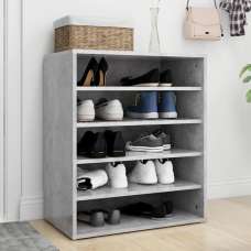 Barrera Shoe Storage Rack With 5 Shelves In Concrete Effect - UK