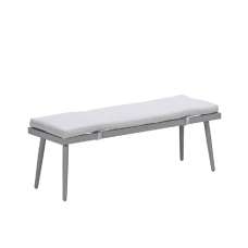 Barrie Aluminium Garden Seating Bench With Cushion In Taupe - UK