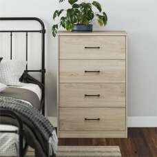 Barrie Wooden Chest Of 4 Drawers In Light Oak - UK