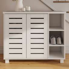 Bartlett Wooden Sheo Storage Cabinet With 2 Doors - White - UK