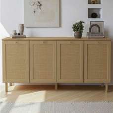 Baru Wooden Wooden Sideboard with 4 Doors in Beige - UK