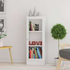 Baskon Low Narrow Wooden Storage Cabinet with 1 Glass Door in White - UK