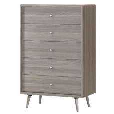 Batya Wooden Chest Of 5 Drawers In Grey Oak - UK