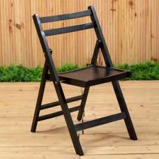 Baxter Outdoor Solid Wood Folding Chair In Black - UK