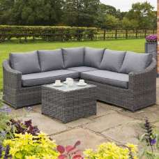 Baxton Rattan Garden Lounge Corner Set In Grey - UK
