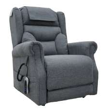 Boise Fabric Dual Motor Lift And Tilt Recliner Chair In Steel Grey - UK