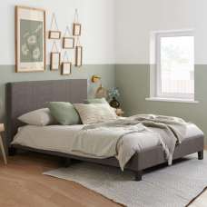 Beano Fabric King Size Bed In Grey - UK