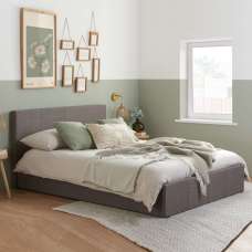 Beano Fabric Ottoman Small Double Bed In Grey - UK