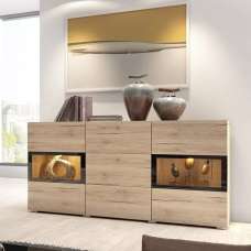 Beatrice Wooden Sideboard With 2 Doors 3 Drawers In Oak San Remo - UK