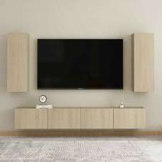 Beaufort 160cm Wooden Entertainment Unit In Sonoma Oak - UK