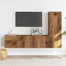 Beaumont 80cm Wooden 3 Piece Entertainment Unit In Brown - UK