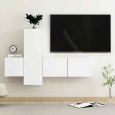 Beaumont 80cm Wooden 3 Piece Entertainment Unit In White - UK