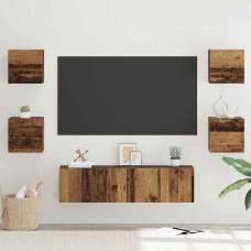 Beaverton 120cm Wooden 6 Piece Entertainment Unit In Brown - UK