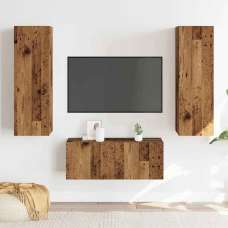 Beaverton 80cm Wooden 3 Piece Entertainment Unit In Brown - UK
