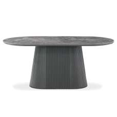 Bedford Sintered Stone Dining Table In Grey - UK