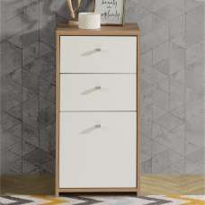 Beili Wooden Storage Cabinet With 1 Door 2 Drawers In White Oak - UK