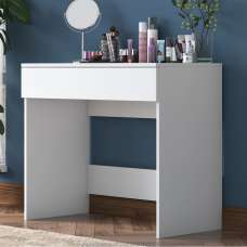 Belara Wooden Dressing Table With 1 Drawer In White - UK