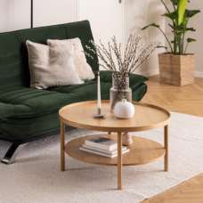Belcourt Wooden Round Coffee Table - Oak - UK