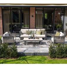 Belgrade Aluminium Garden Lounge Set With Coffee Table In Sand - UK
