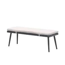 Belgrade Aluminium Garden Seating Bench With Cushion In Sand - UK