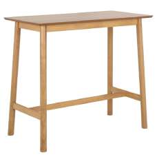 Belgrade Wooden Rectangular Bar Table In Matt Oak - UK