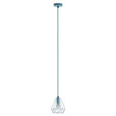 Belika Metal Geometric Wire Frame Pendant Light In Blue - UK
