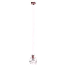 Belika Metal Geometric Wire Frame Pendant Light In Pink - UK