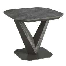 Bellevue Ceramic Square Side Table In Slate Grey - UK