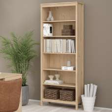 Bellevue Wooden Bookcase With 6 Shelves In Oak - UK