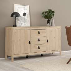 Bellevue Wooden Sideboard With 2 Doors 3 Drawers In Oak - UK