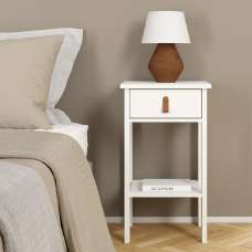 Belmar Wooden Bedside Cabinet With 1 Drawer In White - UK
