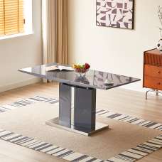 Belmonte High Gloss Extending Dining Table Small In Grey - UK
