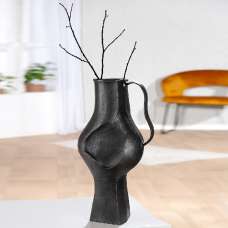 Belmora Aluminum Flower Vase In Black - UK
