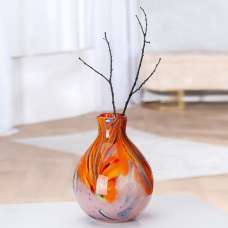 Belmora Small Glass Vase In Orange - UK
