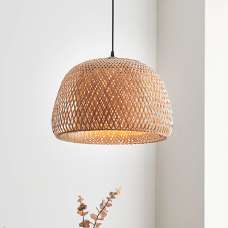 Beloit Elongated Sphere Shade Ceiling Pendant Light In Natural - UK