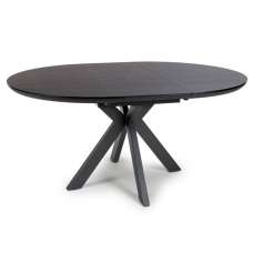 Beloit Wooden Round Extending Dining Table In Ash Black - UK