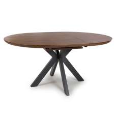 Beloit Wooden Round Extending Dining Table In Smoked Oak - UK