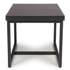 Beloit Wooden Square End Table In Ash Black - UK