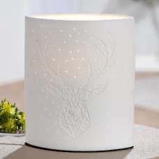 Belvaro Porcelain Animal Design LED Table Lamp in White - UK