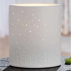 Belvaro Porcelain Cat Table Lamp in White - UK